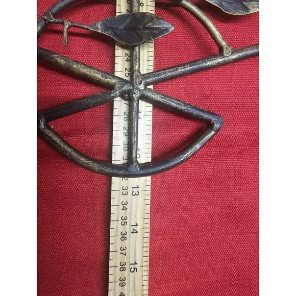 Vintage Metal Wall Decor Featuring Birds And Leaves. 20x12.5 Inches - Picture 9 of 9